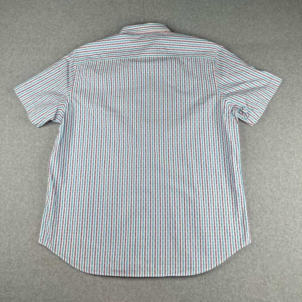 Robert Graham Shirt XXL Classic Fit Colorful Striped Button Up Short Sleeve Mens - Picture 6 of 9